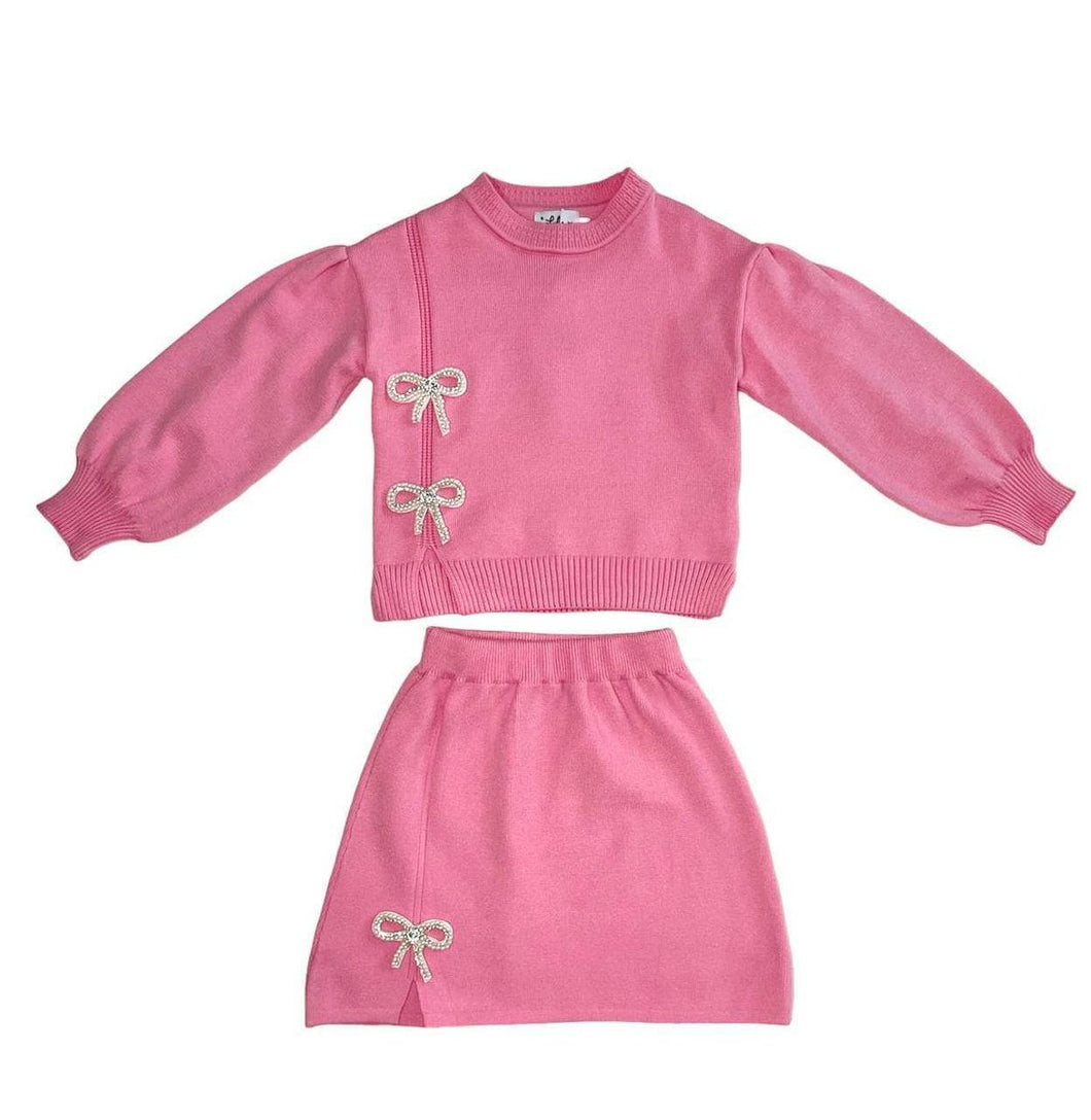 Lola & The Boys Pretty In Pink Bow Skirt Set