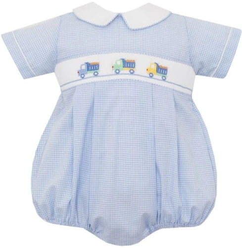 Petit Bebe Dump Truck Blue Gingham Bubble