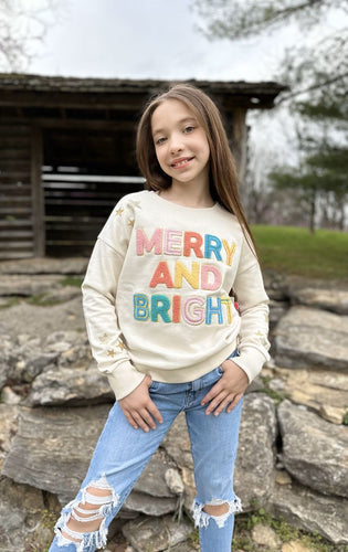 Paper Flower Merry and Bright Sweatshirt