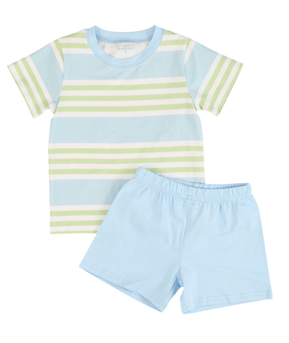 Jumping Jolly Green/Blue Short Set