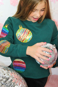 Paper Flower Green Ornament Sweatshirt