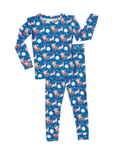 Lev Baby Blue Santa Bamboo PJ's