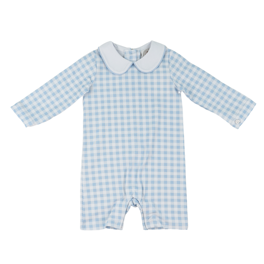 Cypress Row Blue Gingham Boys L/S  Classic Jon Jon