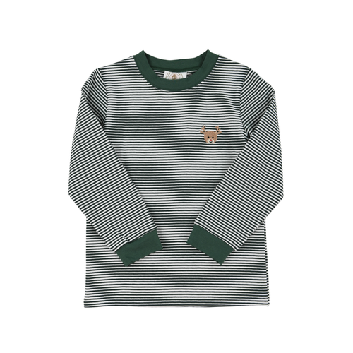 Cypress Row Reindeer L/S Tee-Green Stripe