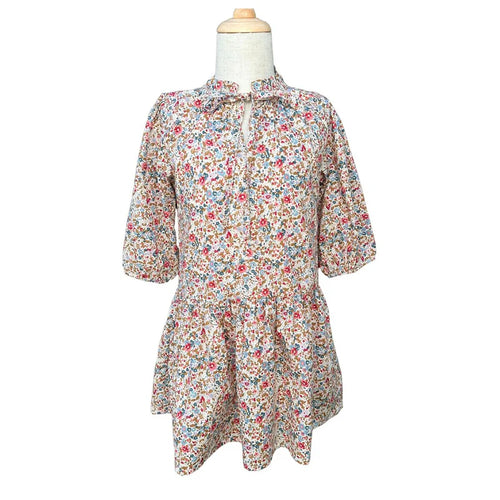 Pleat Eve Dress-Jewel Floral