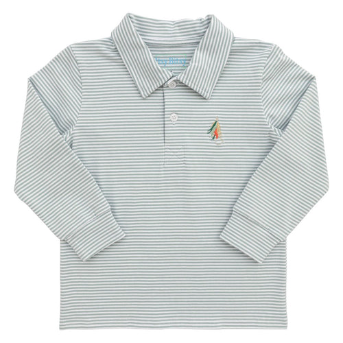 Itsy Bitsy Lures L/S Polo-Grey Stripe