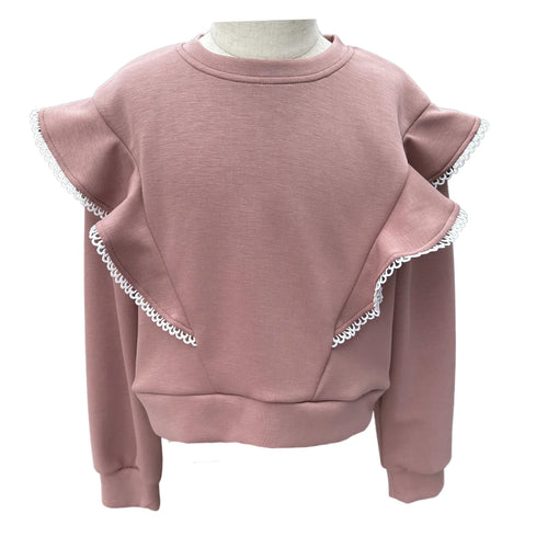 Pleat Livvy Sweatshirt- Taupe