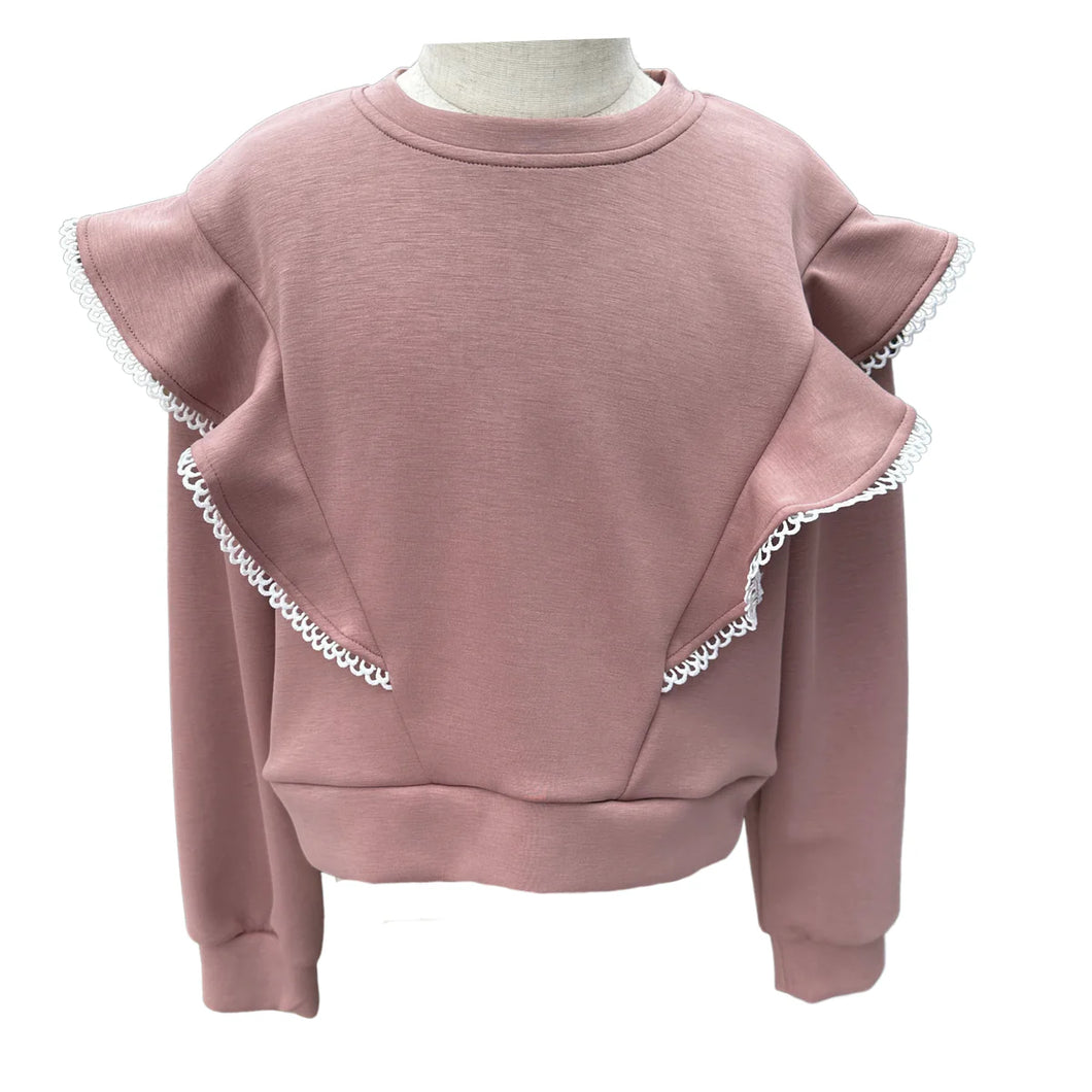 Pleat Livvy Sweatshirt- Taupe