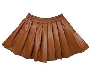 ML Kids Pleated Pleather Skort-Chocolate