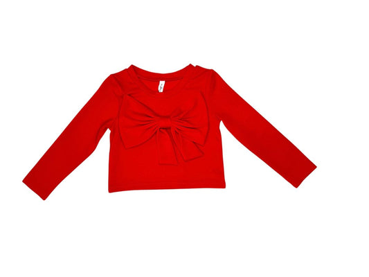 ML Kids Big Bow L/S Shirt-Red