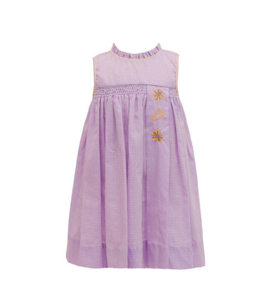 Krewe Lavender Gingham Spirit Trio Smock Dress