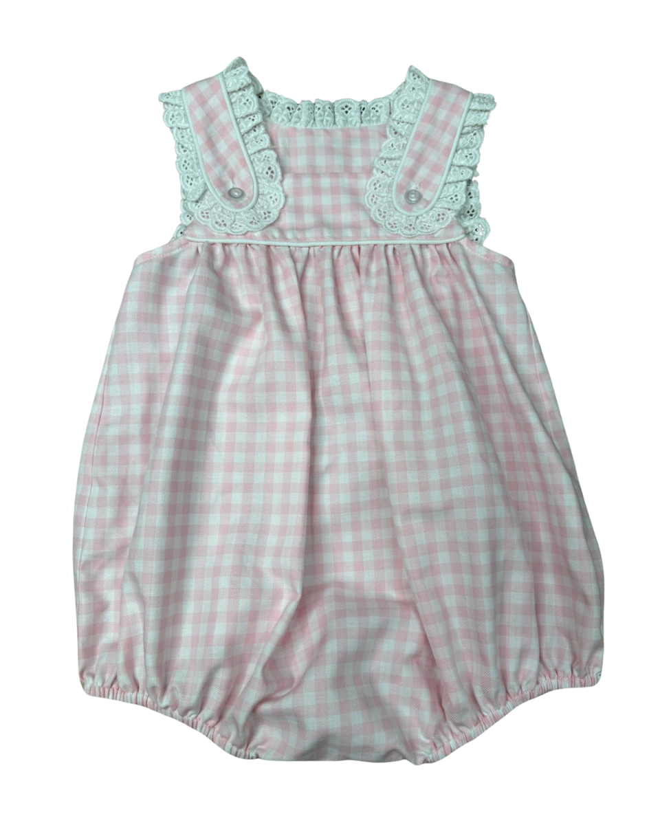 Whimsy Bay Pink Gingham Lace Bubble