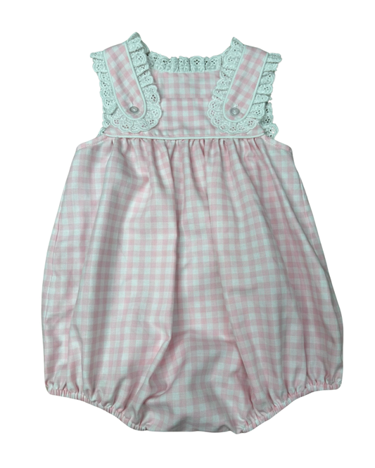Whimsy Bay Pink Gingham Lace Bubble