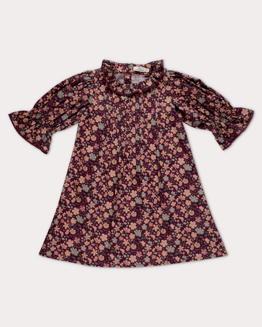 Early Sunday Julie Garden Flowers Dress-Plum