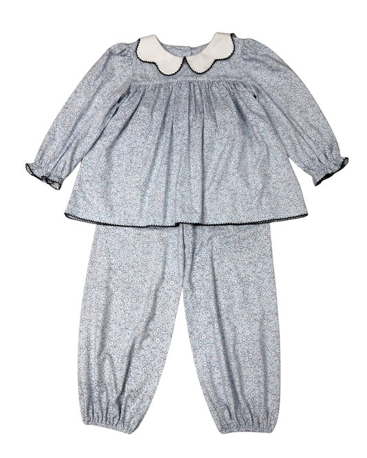 Whimsy Bay Winter Willa Bubble Pant Set-Lt. Blue