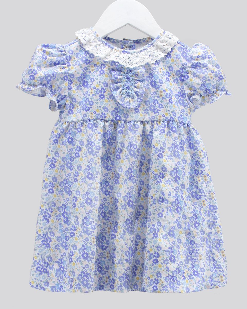 Flowers in Blues Elena Dress
