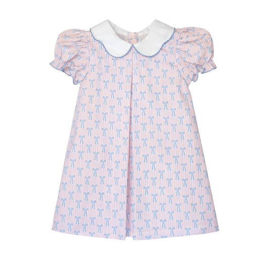 Isabelle Printed Bows Pleat Dress