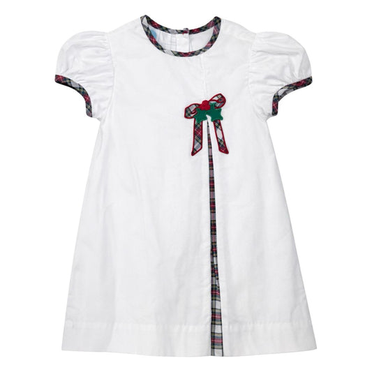 Dolly Pleat Corduroy Dress-Christmas Tartan