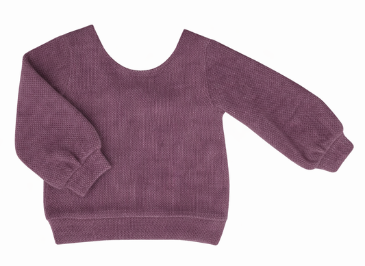 ML Kids Bow Back Sweater-Purple