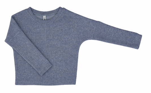 ML Kids L/S Ribbed Sweater-Blue