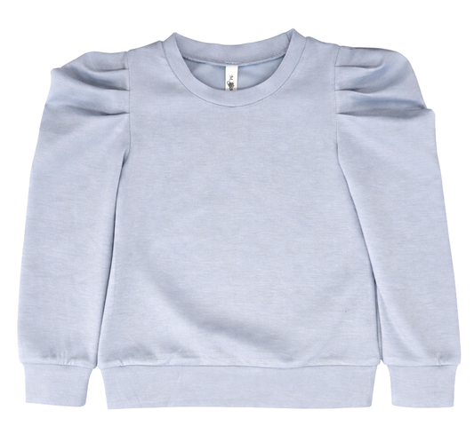 ML Kids Puff Shoulder Sweatshirt-Baby Blue