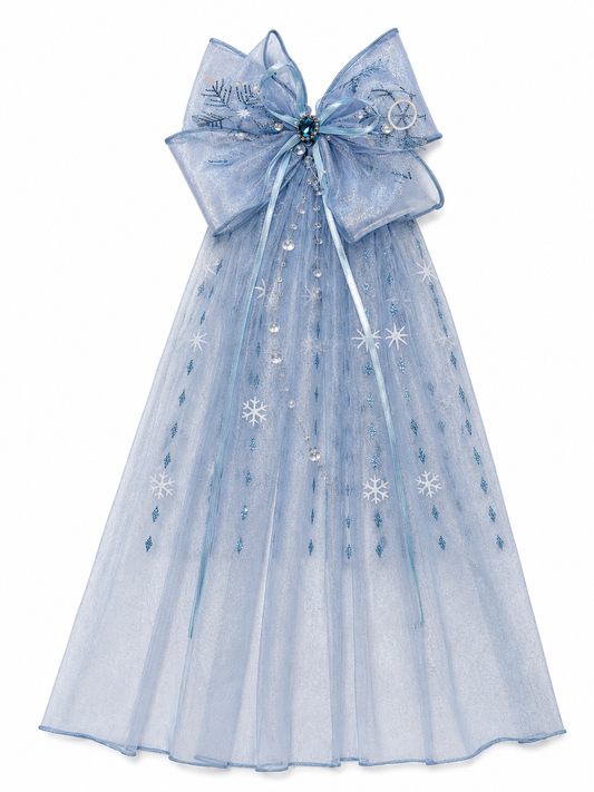 ML Kids Enchanted Storybook Snowflake Hair Clip with Veil