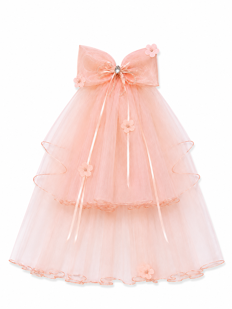ML Kids Enchanted Storybook Pink Flower Hair Clip with Veil