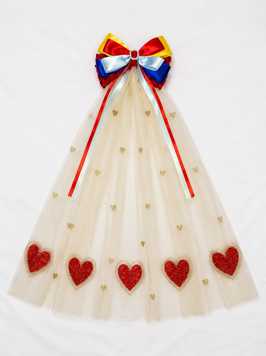 ML Kids Enchanted Storybook Princess Hair Clip with Heart Veil