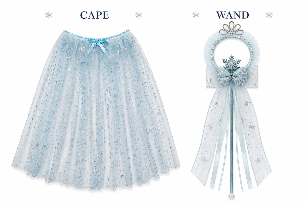 ML Kids Enchanted Storybook Snowflake Cape and Wand