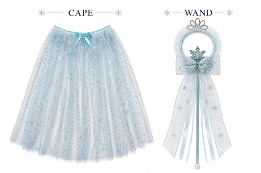 ML Kids Enchanted Storybook Snowflake Cape and Wand