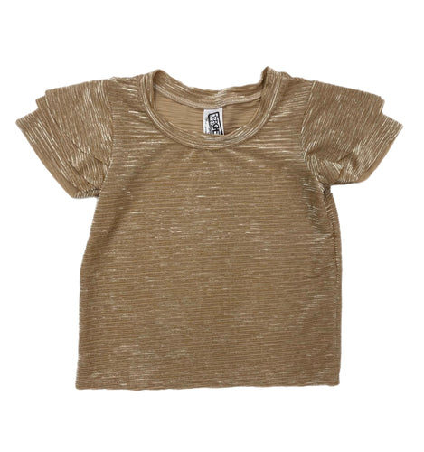 Erge Gold Metallic Rib Top