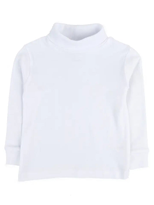 Leveret Kids Cotton Turtleneck-White