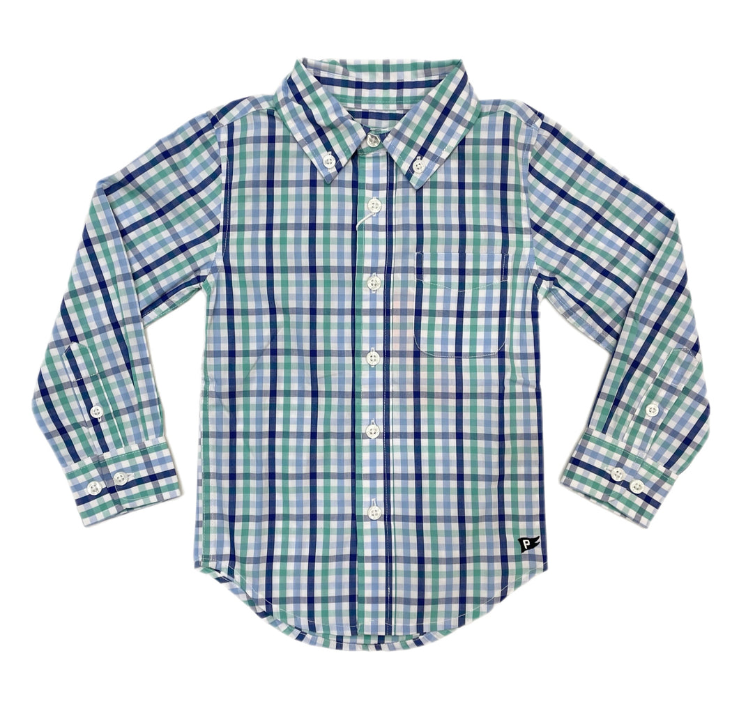 Pedal Blue Check Button Down Shirt