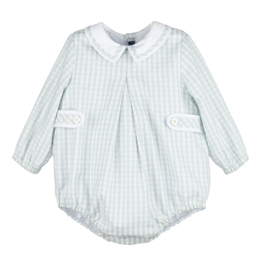 Sophie & Lucas Frosty Blue Check Boy Bubble