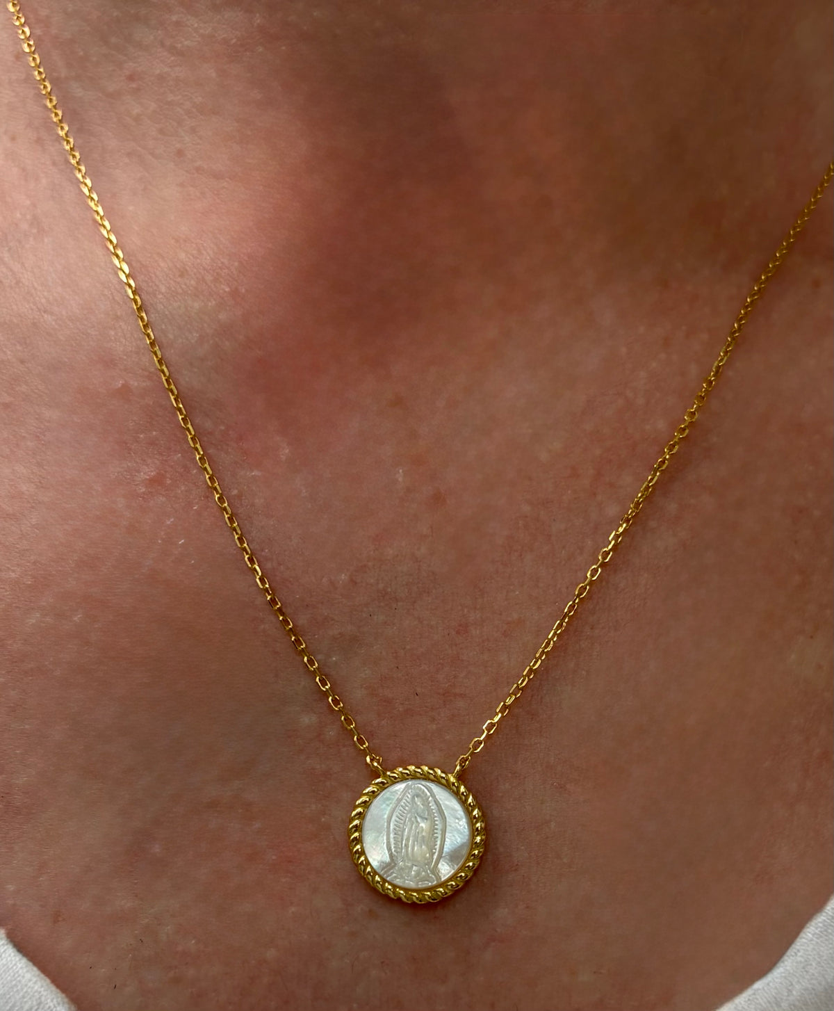 Our Lady of Guadalupe Gold Medallion Necklace