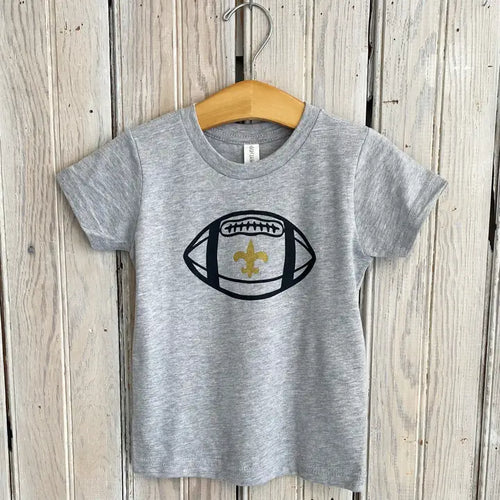 Nolaverse Grey Fleur de lis Football T-shirt