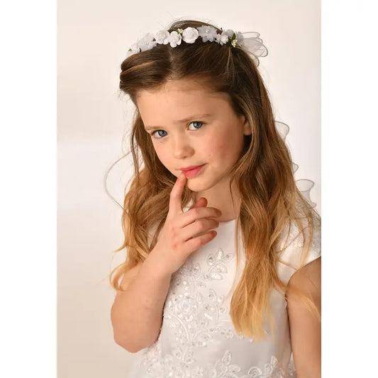 Sweetie Pie Headpiece w/Green Leaf & Flowers