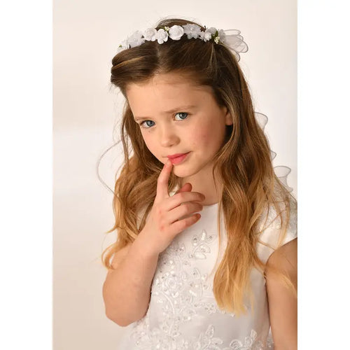 Sweetie Pie Headpiece w/Green Leaf & Flowers
