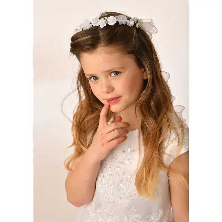 Sweetie Pie Headpiece w/Green Leaf & Flowers