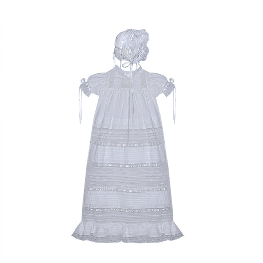Baby Sen Taylor Christening Gown-White