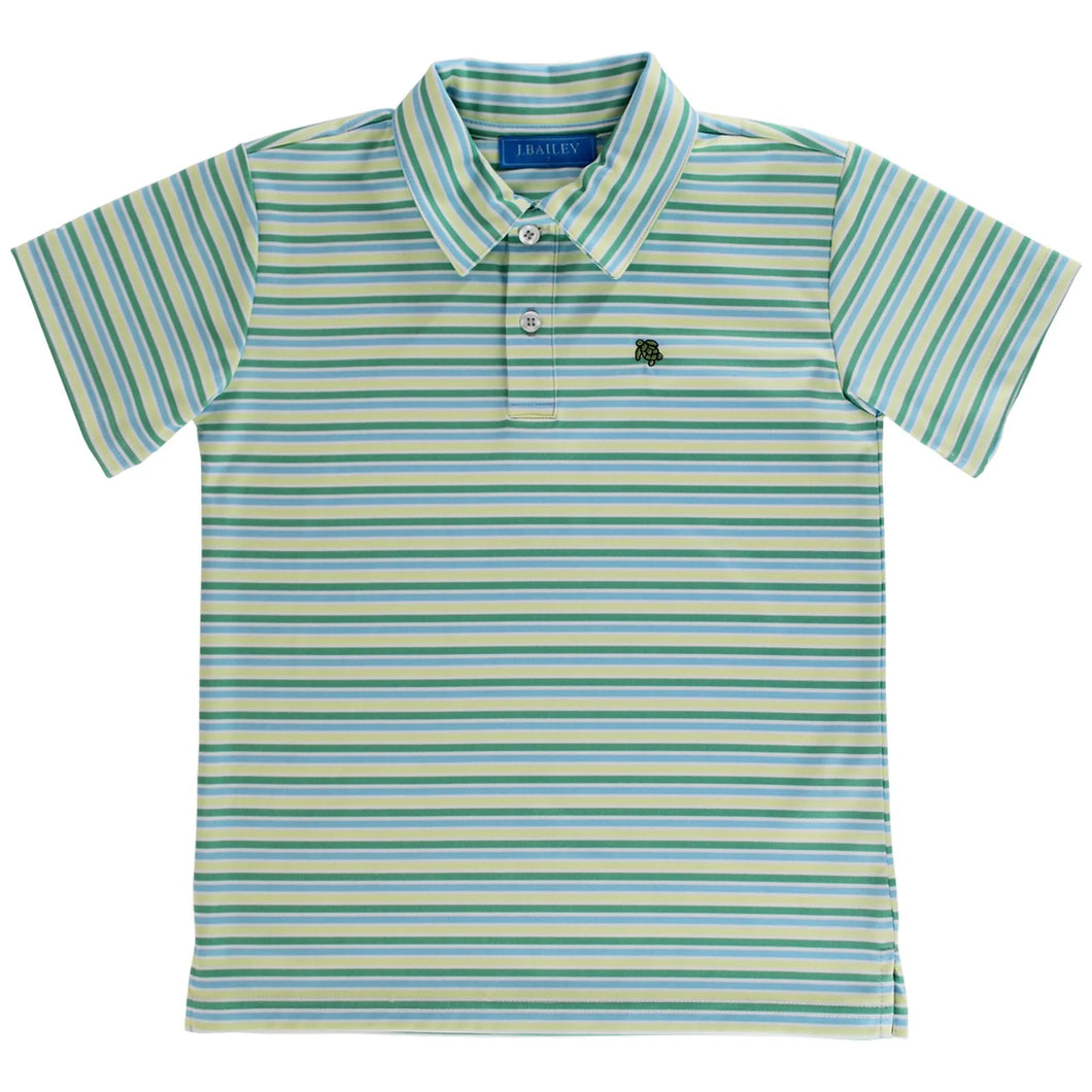 J Bailey S/S Performance Polo-Island Stripe