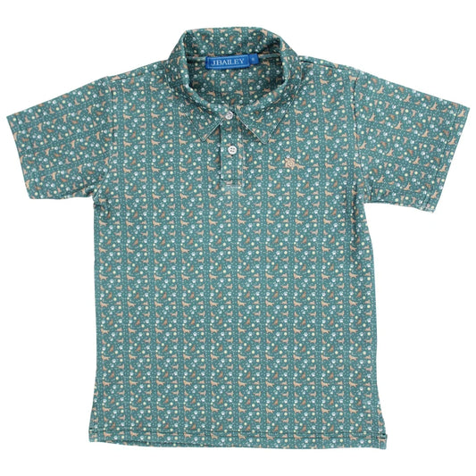 J Bailey S/S Performance Polo-Golden Retreiver