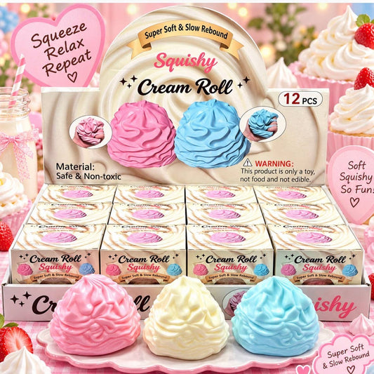 Gracefully Rooted Cream Roll Squishy in pastel colors