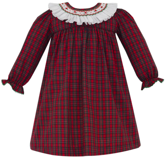 Catherine Plaid Float Dress w/ Smocked Collar