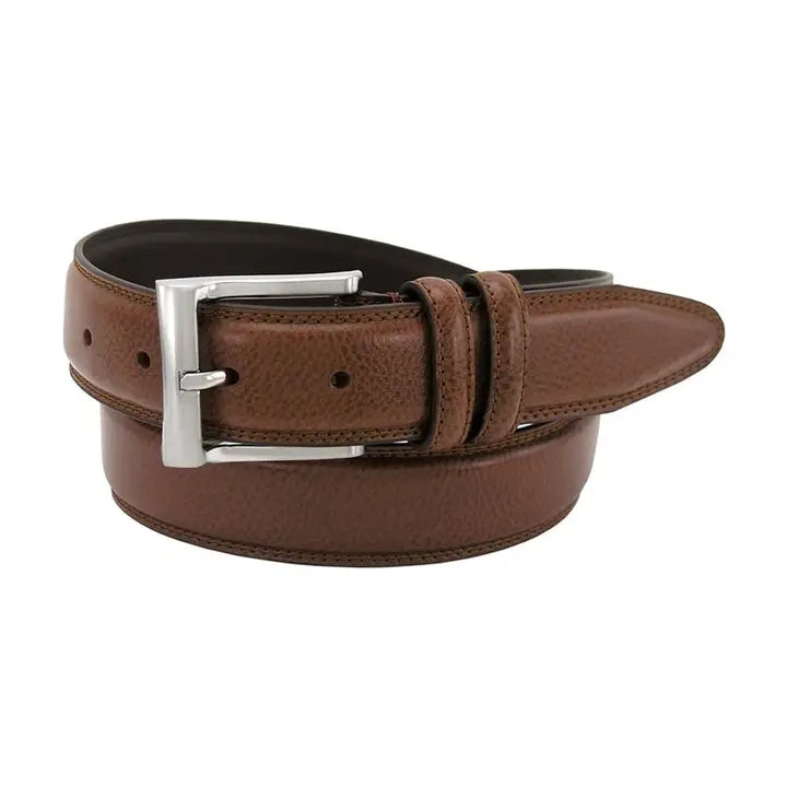 Florsheim Cognac Pebble Grain Leather Belt