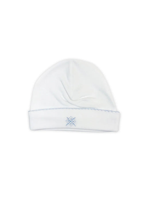 Baby Threads White Argyle Hand Stitched Hat