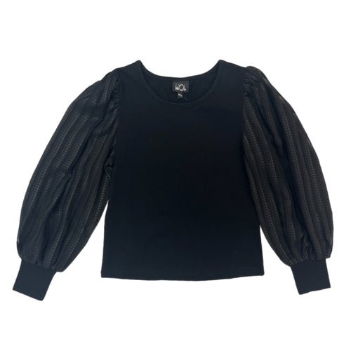 Little Olin Black Textured L/S Top