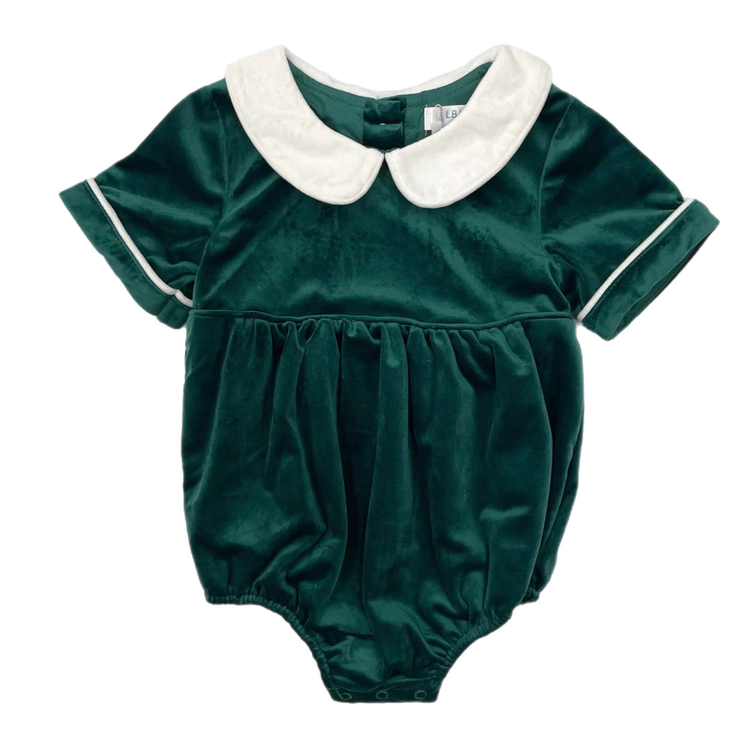 Lulu Bebe Noah Velvet Boy Bubble-Green