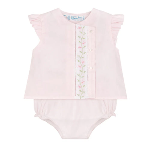 Feltman Pink Floral Vine Diaper Set