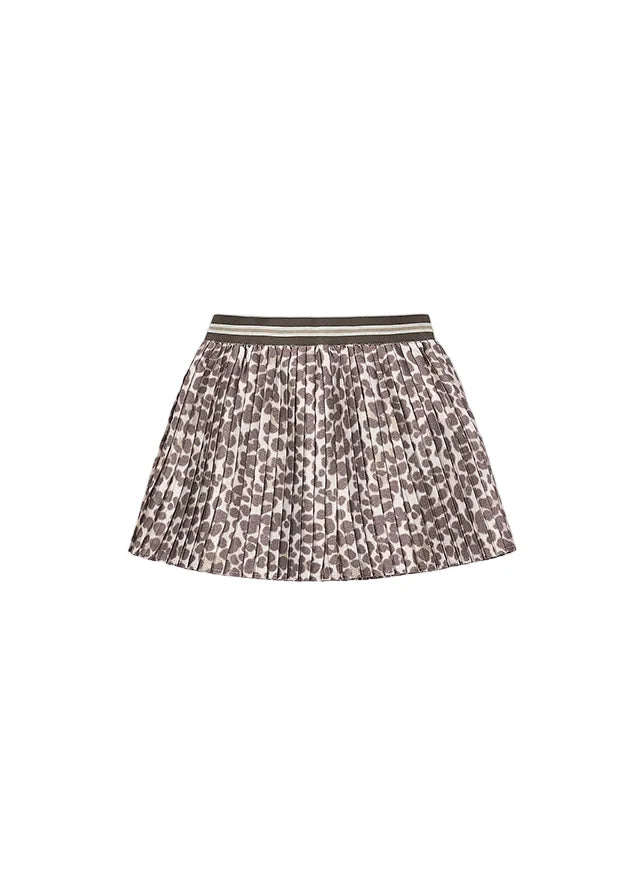 Mayoral Chestnut Pleated Skirt - Animal Print